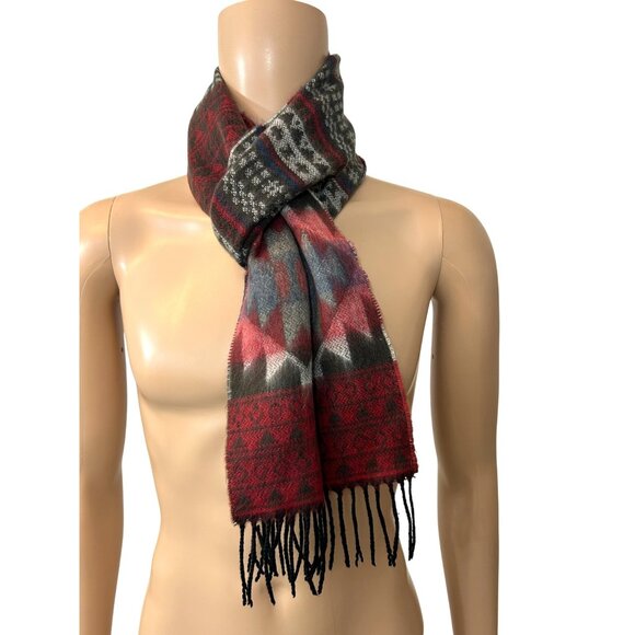 Softer Than Cashmere D & Y Men’s Scarf Fringed  Casual Preppy Red Grey Blue - Picture 2 of 16